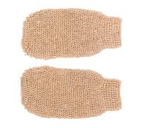 ADOCARN Guanti da Bagno 2 Pezzi Beige Esfolianti in Juta di Ramia per Scrub Corpo e Massaggio Profondo Durante la Doccia
