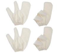 ADOCARN Guanti Esfolianti Corpo in Naturale Grezza Fascia Elastica da Polso, 4 Pezzi per Massaggio Ayurvedico, Texture Profonda e Uso Multiplo per Home Spa e Bagni Domestici