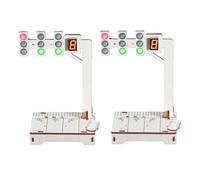 ADOCARN Kit scientifico da 2 set per bambini: giocattolo semaforico STEM - semaforo pedonale fai da te - kit di costruzione di modelli in legno per bambini, adolescenti e studenti