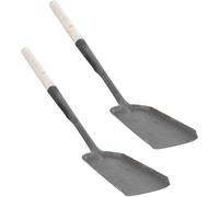 ADOCARN Pala per Cenere Stufa 2 Pezzi in Ferro e Legno, Resistente e Facile da Pulire, per Carbone e Terra in Casa e Giardino