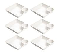 ADOCARN Piatto Snack Diviso in Pp Bianco 6 Pezzi con Scomparto