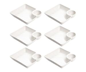 ADOCARN Piatto Snack Diviso in Pp Bianco 6 Pezzi con Scomparto