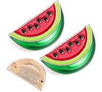 ADOCARN Pins Cocomero in Lega Rossa, Confezione da 2, Clip per Collo e Sciarpa, Accessorio Carino per Donna, Adatto a Party e Occasioni Casual