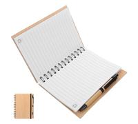 ADOCARN Quaderno a Spirale in Bambù con Copertina Beige Resistente, Design Portatile Creativo, per Studenti e Ufficio, per Prendere Appunti e Studio