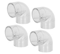 ADOCARN Raccordo Gomito per Tubi Diametro Interno 32mm in Acrilico Trasparente Connettore ad Angolo a 90 Gradi 4 Pezzi per Tubi di Acquario e Applicazioni Industriali