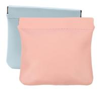 ADOCARN Set 2 Mini Borse per Cosmetici in Pelle Pu Rosa e Azzurro, Leggere e Pratiche per Viaggio e Lavoro, Organizer Portatrucchi Portatile per Rossetto e Piccole Cose