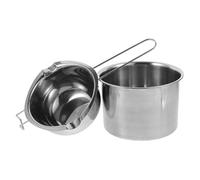 ADOCARN Set 2 Pezzi Pentole in Acciaio Inox 16 Cm per Fusione Cera, Contenitori per Ceretta Fai da Te, Kit Professionale per Creazione Candele e Scaldacera, Accessori per Depilazione