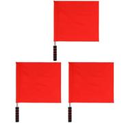 ADOCARN Set 3 Bandiere Segnaletiche Rosse Leggere e Facili da Trasportare in Acciaio Inossidabile e Tessuto per Arbitri di Partita e Gare su Pista