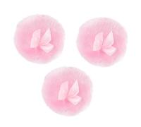 ADOCARN Set 3 Pezzi Puff per Polvere Rosa per Ragazzo Ragazza, Morbido Tessuto a Pelo lungo Design a Fiocco, Adatto per Polvere Antisudore, Facile da Usare una Mano