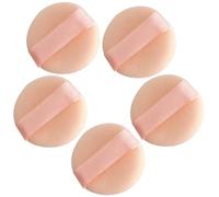 ADOCARN Set 5 Piumini da Cipria Mini 3 Cm Riutilizzabili Fascia, Soffici Spugnette per Trucco Polvere Viso, Adatti per Cipria Libera e Fondotinta, Accessori Cosmetici per Donne e Ragazze