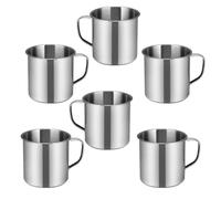 ADOCARN Set 6 Tazzine da Caffè in Acciaio Inossidabile, Bicchieri Resistenti e Sicuri da 380ml, per Viaggi e Campeggio
