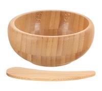 ADOCARN Set Ciotola Bamboo e Cucchiaio per Maschere Viso, Accessorio Fai da Te per Cura della Pelle, Strumento per Miscelare Maschere Facciali, per Uso Domestico e Skincare Quotidiana