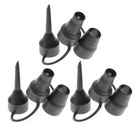 ADOCARN Set da 3 Ugelli per Pompa Aria in Plastica Neri Design Tre, per Gonfiabili, Facile da Conservare e Adatti a Pompa a Mano e Gonfiaggio Rapido