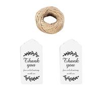ADOCARN Set di 100 Etichette Kraft Cordino per Decorazioni Matrimonio e Feste, Carta Resistente, Facili da Usare e Trasportare, Perfette per Idee Regalo e Bomboniere