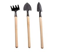 ADOCARN Set di Mini Attrezzi da Giardinaggio in Ferro e Legno Manico Portatile Resistente alla Rottura, per Allentare Terreno e Giocare in Giardino