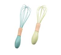 ADOCARN Silicone e Legno 2 Pezzi da 10 e 12 Pollici per Uova e Salse, Miscelazione Rapida e Agitazione per Uova Strapazzate e Preparazione Salse Colore Casuale