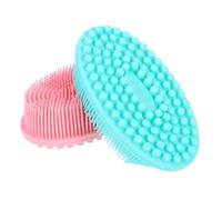 ADOCARN Spazzola Detergente in Silicone per Bagno 2 Pezzi, Scrubber Esfoliante Bifacciale per Bambini, Massaggiatore Cuoio Capelluto e Corpo, Spazzola per Doccia Delicata per Sviluppo