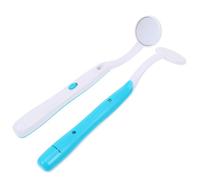 ADOCARN Specchio in Abs e Vetro LED 2 con Luce Blu Antinebbia per Ispezione per Orale Professionale e Domestico