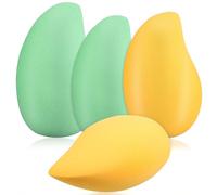 ADOCARN Spugnette per Trucco a Forma di Mango Aumentano di Dimensione a Contatto L'acqua 4 Pezzi in Poliuretano Morbido per Cipria e Fondotinta per Trucco Quotidiano