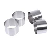 ADOCARN Stampo per Dessert Fai da Te in Acciaio Inox 4 Pezzi, Mini Stampo Rotondo per Mousse 5x5x5 Cm, Utensili da Forno per Torte e Biscotti, per Pasticceria Casalinga