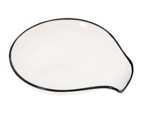 ADOCARN Supporto per Mestolo in Materiale Ceramico Beige per Cucina Design Semplice, Funzionale per Evitare Rotolamenti e Utilizzabile come Piattino per Salse