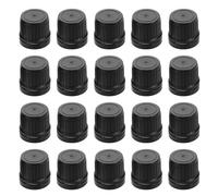 ADOCARN Tappi Antimanomissione Capacità Ampia 100 Pezzi in Plastica Nero con Chiusura a Vite 18 Denti per Bottiglie di Olio Essenziale per Bottiglie di Profumo e Fragranze