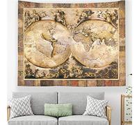 AdoDecor Arazzo da parete vintage con mappa dell'Europa, arazzo psichedelico hippie, mappa del mondo, arazzi in tessuto da parete