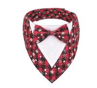 ADOGGYGO Bandana da smoking per cani, motivo scozzese rosso, con papillon, regolabile, per cani di taglia grande e extra large (XL, Natale)
