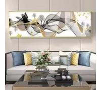 ADOHOME Nordic Abstract Gold Black Ribbon Canvas Painting Deer Tree Poster e stampe Immagini da parete Living Room Decor 20x60cm senza cornice