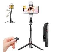 Adolapro Snap360 Treppiede magnetico per selfie, treppiede magnetico Adolapro, espandibile fino a 41 '' bastone per selfie magnetico con telecomando, girevole a 360° verticale e orizzontale (con luce)