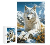 Adolescente 1000 PCS Puzzle Arctic Wolf in Snowy Landscape Puzzle Per Adulti Vacanza A Casa Passatempo Interazione Genitore-figlio Divertimento in Famiglia E Serata Di Giochi 1000 PCS