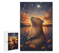 Adolescente 1000 PCS Puzzle Capybara in Starry Field Puzzle Per Adulti Vacanza A Casa Passatempo Interazione Genitore-figlio Divertimento in Famiglia E Serata Di Giochi 1000 PCS