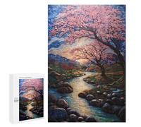 Adolescente 1000 PCS Puzzle Cherry Blossom Pathway Mosaic Puzzle Per Adulti Vacanza A Casa Passatempo Interazione Genitore-figlio Divertimento in Famiglia E Serata Di Giochi 1000 PCS