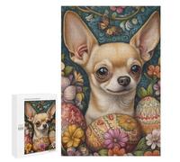 Adolescente 1000 PCS Puzzle Chihuahua Easter Egg Art Print Puzzle Per Adulti Vacanza A Casa Passatempo Interazione Genitore-figlio Divertimento in Famiglia E Serata Di Giochi 1000 PCS