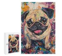 Adolescente 1000 PCS Puzzle Colorful Pug Art Print-13 Puzzle Per Adulti Vacanza A Casa Passatempo Interazione Genitore-figlio Divertimento in Famiglia E Serata Di Giochi 1000 PCS