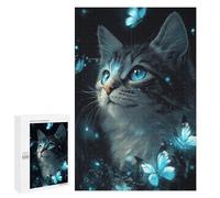 Adolescente 1000 PCS Puzzle Enchanted Cat with Butterflies Puzzle Per Adulti Vacanza A Casa Passatempo Interazione Genitore-figlio Divertimento in Famiglia E Serata Di Giochi 1000 PCS