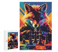 Adolescente 1000 PCS Puzzle Fox Master Chess Game Art Puzzle Per Adulti Vacanza A Casa Passatempo Interazione Genitore-figlio Divertimento in Famiglia E Serata Di Giochi 1000 PCS