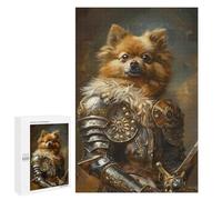 Adolescente 1000 PCS Puzzle Medieval Dog Warrior Armor Puzzle Per Adulti Vacanza A Casa Passatempo Interazione Genitore-figlio Divertimento in Famiglia E Serata Di Giochi 1000 PCS