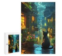 Adolescente 1000 PCS Puzzle Night Alley Cat Puzzle Per Adulti Vacanza A Casa Passatempo Interazione Genitore-figlio Divertimento in Famiglia E Serata Di Giochi 1000 PCS