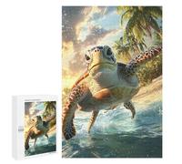Adolescente 1000 PCS Puzzle Turtle on Tropical Beach Puzzle Per Adulti Vacanza A Casa Passatempo Interazione Genitore-figlio Divertimento in Famiglia E Serata Di Giochi 1000 PCS