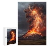 Adolescente 1000 PCS Puzzle Volcano Eruption with Lightning Strikes-2 Puzzle Per Adulti Vacanza A Casa Passatempo Interazione Genitore-figlio Divertimento in Famiglia E Serata Di Giochi 1000 PCS