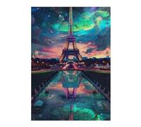 Adolescente 1000pcs(38x26cm) Puzzle Eiffel Tower Reflection Night Puzzle Per Adulti Giochi Divertenti Vacanze A Casa Regali Per Passare Il Tempo Per Amici E Familiari 1000pcs(38x26cm)