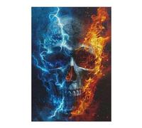 Adolescente 1000pcs(38x26cm) Puzzle Fire & Ice Skull Artwork Puzzle Per Adulti Giochi Divertenti Vacanze A Casa Regali Per Passare Il Tempo Per Amici E Familiari 1000pcs(38x26cm)