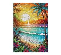 Adolescente 1000pcs(38x26cm) Puzzle Tropical Sunset Beach Scene-10 Puzzle Per Adulti Giochi Divertenti Vacanze A Casa Regali Per Passare Il Tempo Per Amici E Familiari 1000pcs(38x26cm)