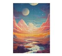 Adolescente 1000pcs(52x38cm) Puzzle Fantasy Desert Landscape with River Puzzle Per Adulti Giochi Divertenti Vacanze A Casa Regali Per Passare Il Tempo Per Amici E Familiari 1000pcs(52x38cm)
