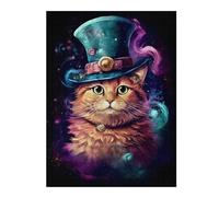 Adolescente 1000pcs(52x38cm) Puzzle Steampunk Cat Art Print-1 Puzzle Per Adulti Giochi Divertenti Vacanze A Casa Regali Per Passare Il Tempo Per Amici E Familiari 1000pcs(52x38cm)