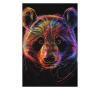 Adolescente 1000pcs(75x50cm) Puzzle Neon Bear Face Art Print Puzzle Per Adulti Giochi Divertenti Vacanze A Casa Regali Per Passare Il Tempo Per Amici E Familiari 1000pcs(75x50cm)