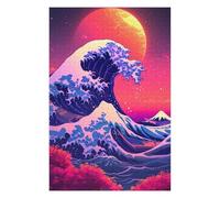 Adolescente 1000pcs(75x50cm) Puzzle Vibrant Wave Sunset Art Print Puzzle Per Adulti Giochi Divertenti Vacanze A Casa Regali Per Passare Il Tempo Per Amici E Familiari 1000pcs(75x50cm)