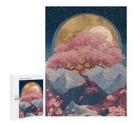 Adolescente 500 PCS Puzzle Cherry Blossom Moon Landscape Puzzle Per Adulti Vacanza A Casa Passatempo Interazione Genitore-figlio Divertimento in Famiglia E Serata Di Giochi 500 PCS