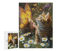 Adolescente 500 PCS Puzzle Enchanted Garden with Fairy And Cat -2 Puzzle Per Adulti Vacanza A Casa Passatempo Interazione Genitore-figlio Divertimento in Famiglia E Serata Di Giochi 500 PCS
